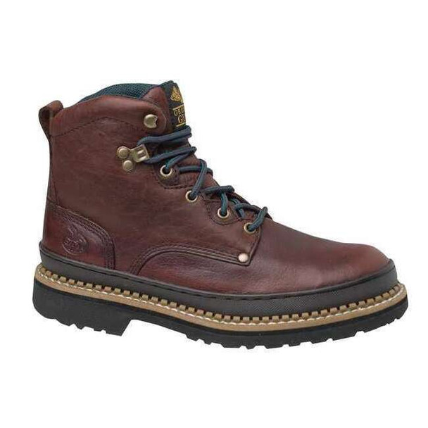 Men's Work Boot, 11 1/2 M, Steel Toe, 6 in H, Soggy Brown, G6374