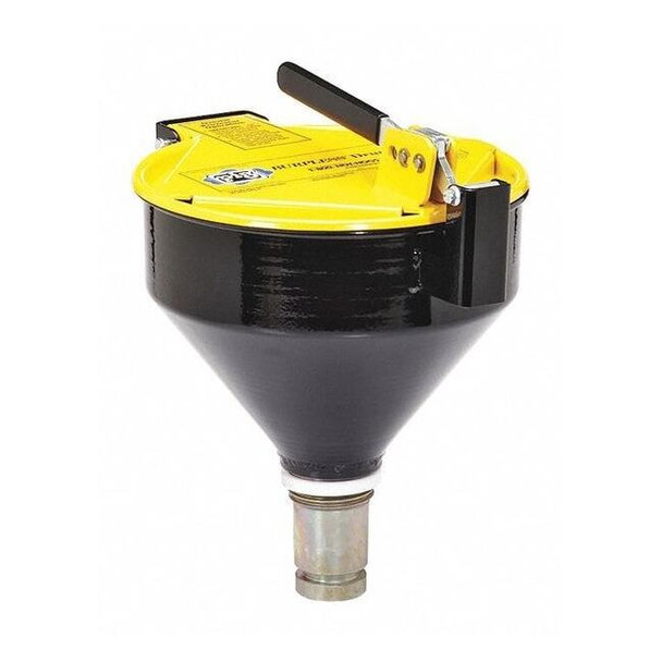 Pig Drum Funnel,Yellow,15" H,11-1/4" dia. DRM1127-YW-NPT