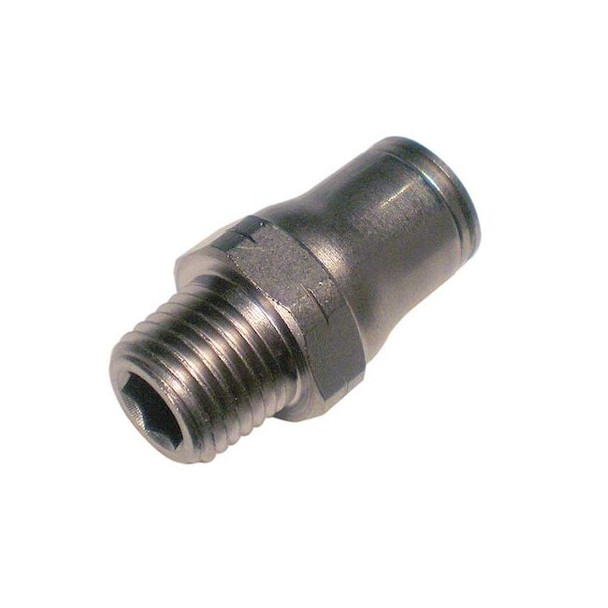 Legris Push-Fit Adapter Fitting, 9/16 in Tube Size, Brass, Silver 3675 14 21