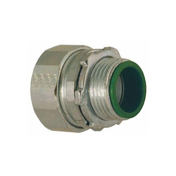 IMC Grounding Connector, 1-1/2 in, Compression, Steel, Galvanized, Gray