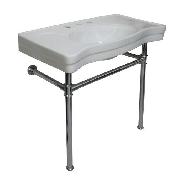 Imperial VPB1361ST Ceramic Basin With Stainless Steel Pedestal VPB1361ST