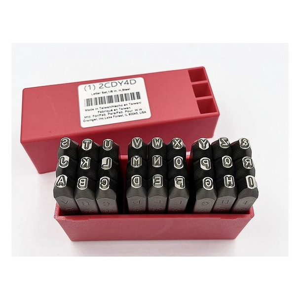 Manufacturer Varies Letter Set,1/8 In. H,Steel, 2CDY4 2CDY4