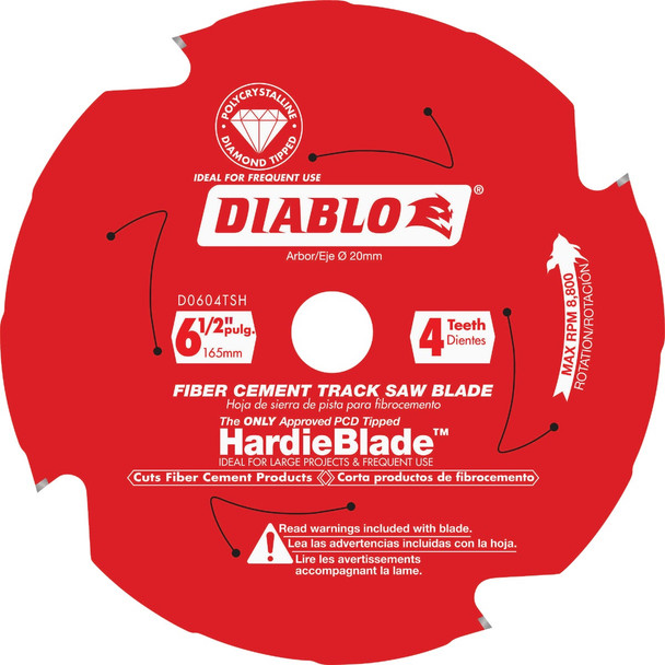Diablo 6-1/2 In. 4-Tooth Fiber Cement Track Saw Blade D0604TSH
