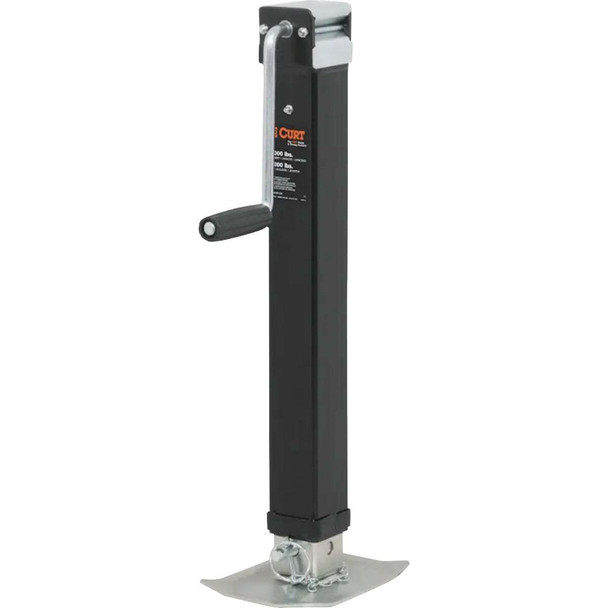 Curt 8000 Lb. Direct-Weld Square Jack With Side Handle, 15 In. Travel 28575
