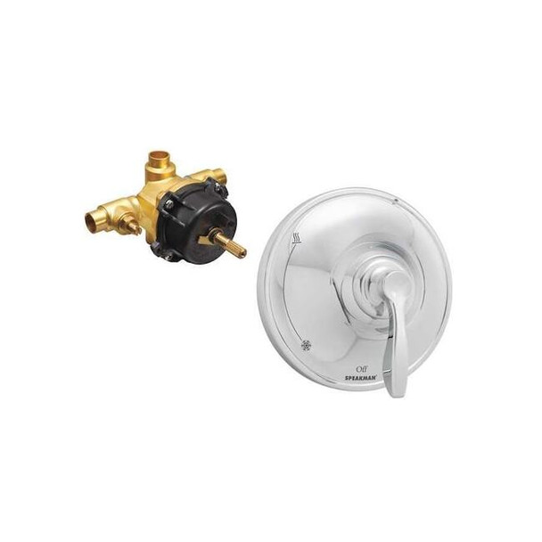 Wall Mounted Shower Valve and Trim, Manual, 1, Polished Chrome
