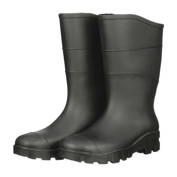 Men's General Mid Rubber Boots, Steel Toe, 13" Height, Black, 11, PR