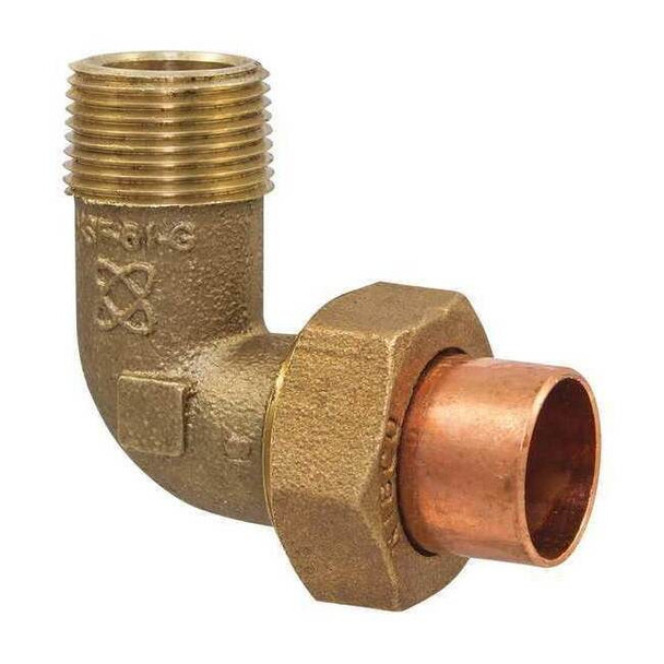 Nibco UnionElbow,Bronze,Cup3/4in,MNPT3/4in 707-4-6-LF 3/4