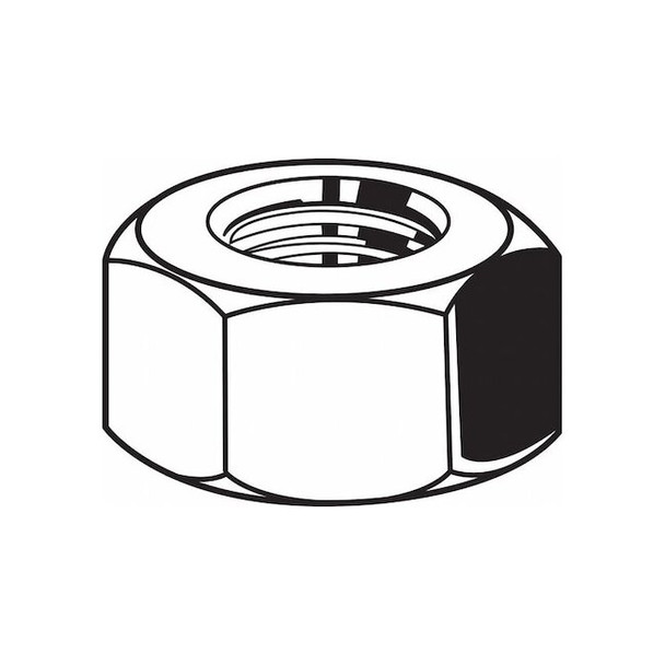 Hex Nut, 3/4"-16, Steel, Grade 8, Black Oxide, 41/64 in Ht, 20 PK