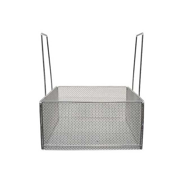 Rectangular Parts Washing Basket, #4 Mesh Size, Stainless Steel, Silver