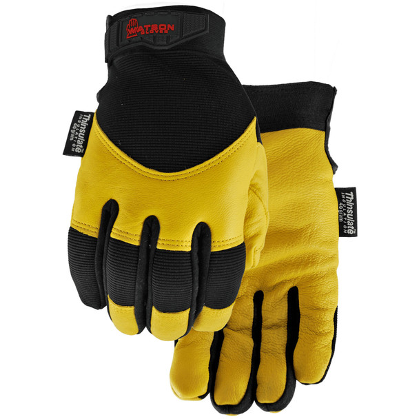 Watson Gloves Mechanics Gloves, M Black/Tan 9005W-M