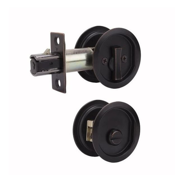 Weslock Pocket Door Lock, Steel, Brown 00677X1X1