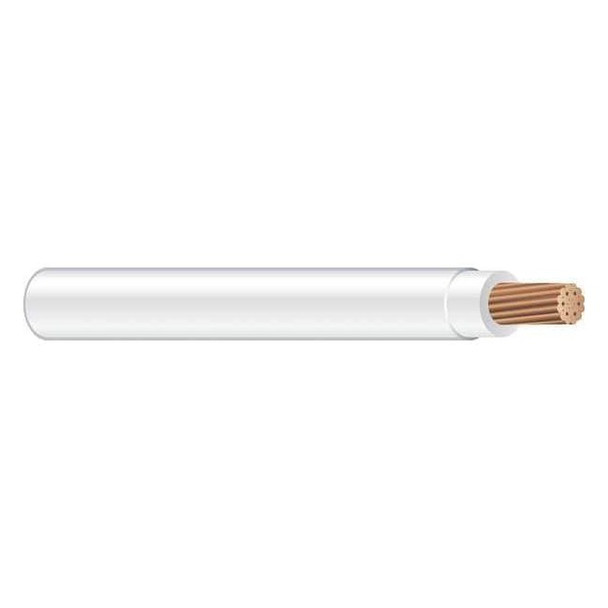 THHN Building Wire, Copper, 10 AWG, 1C, White, Stranded, 50 ft