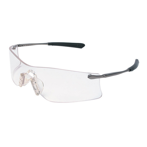MCR Safety® Rubicon® Eyewear, Platinum Temple, Clear Anti-Fog Lens, 1/Each