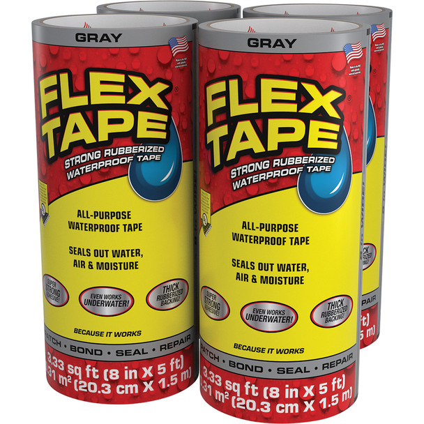 Flex Tape Gray 8"x 5' TFSGRYR0805