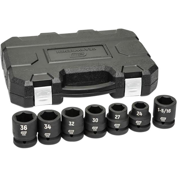 7 Piece 1" Drive 6 Point SAE/Metric Impact Socket Set 84038