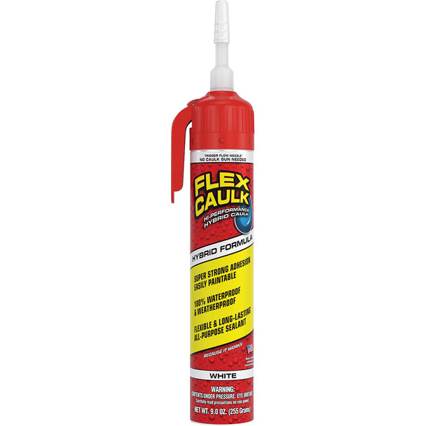 Flex Caulk Hybrid White Net wt. 9 oz Pressurized Can CFSWHTR675