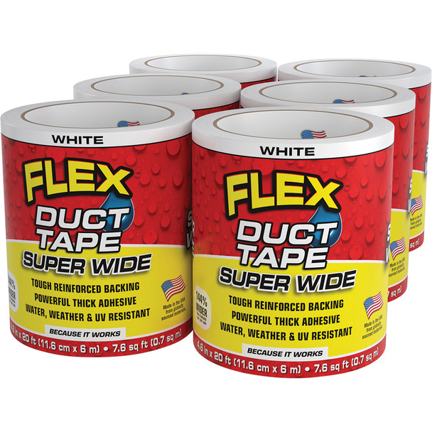 Flex SW Duct Tape White 4.60" x 20' DTWHTR4620