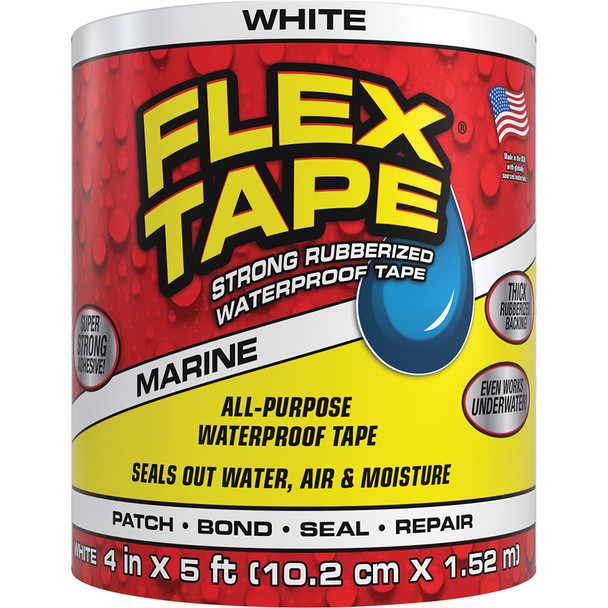 Flex Tape White Marine 4"x5' FTWHTM04