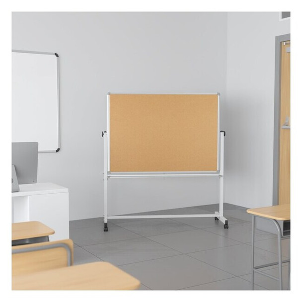 Flash Furniture Cork/Marker Board, 53W x 59H YU-YCI-002-CK-GG