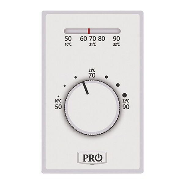 Pro1 Iaq Line Volt Mechanical Tstat, Open on Rise, SPST, 120 to 277V AC T501ML2