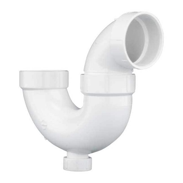 PVC, White Finish, P-Trap with Solvent Weld Joint and Cleanout