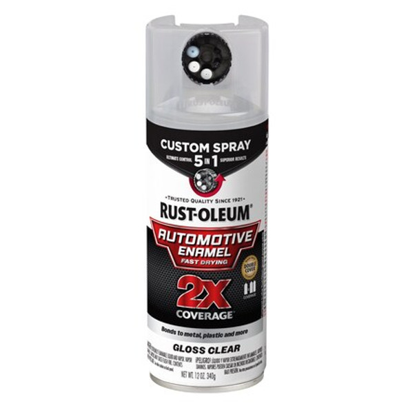 Rust-Oleum Automotive Enamel Spray,Solvent,Clear 394895