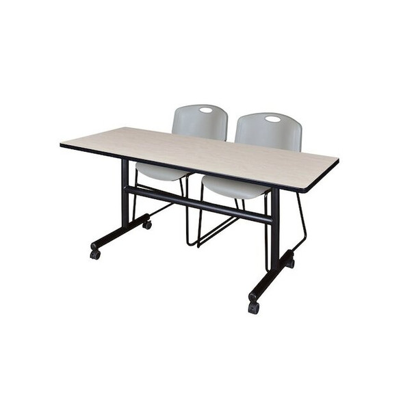 Kobe Rectangle FlipTop Table, 60" W, 29" H, Laminate Top, Maple MKFT6030PL44GY