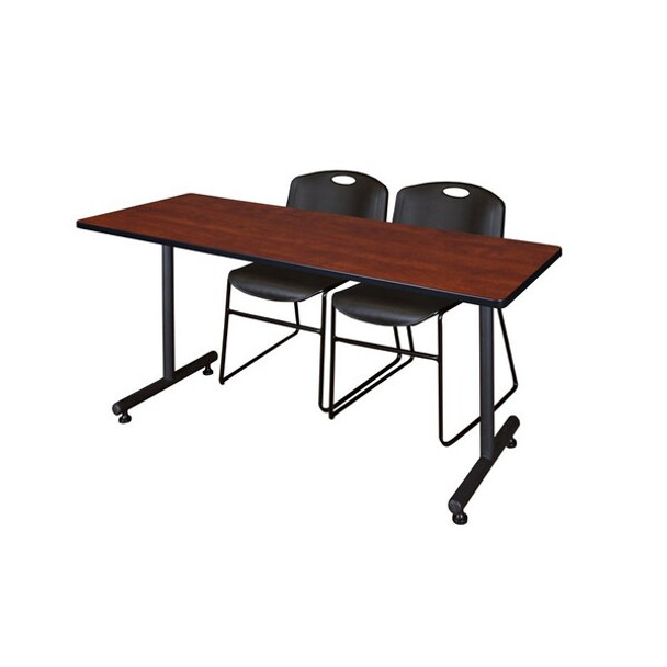Rectangle Training Table, 60" W, 29" H, Laminate Top, Cherry