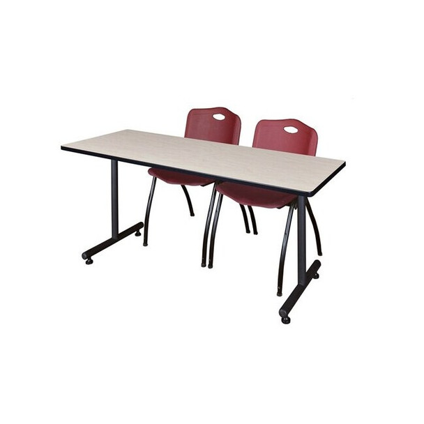 Rectangle Training Table, 60" W, 29" H, Laminate Top, Maple