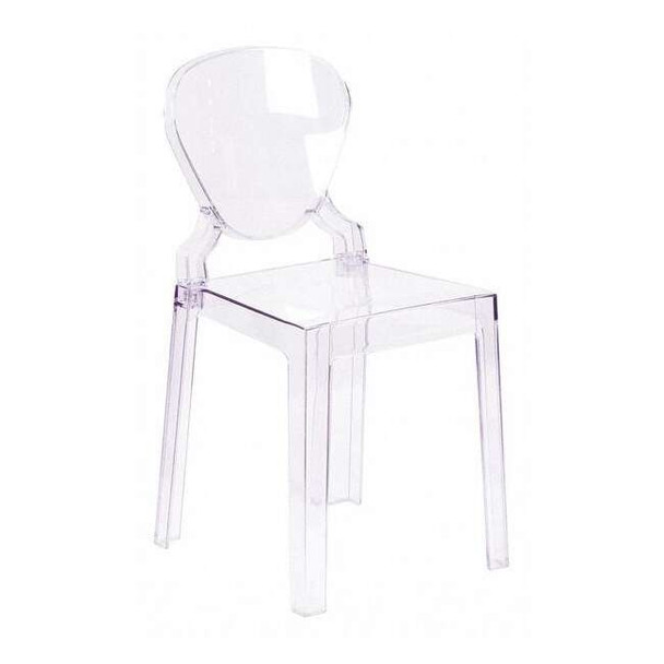 Contemporary Ghost Chair, 15-3/4 in W 19-1/2" L 32-1/4" H