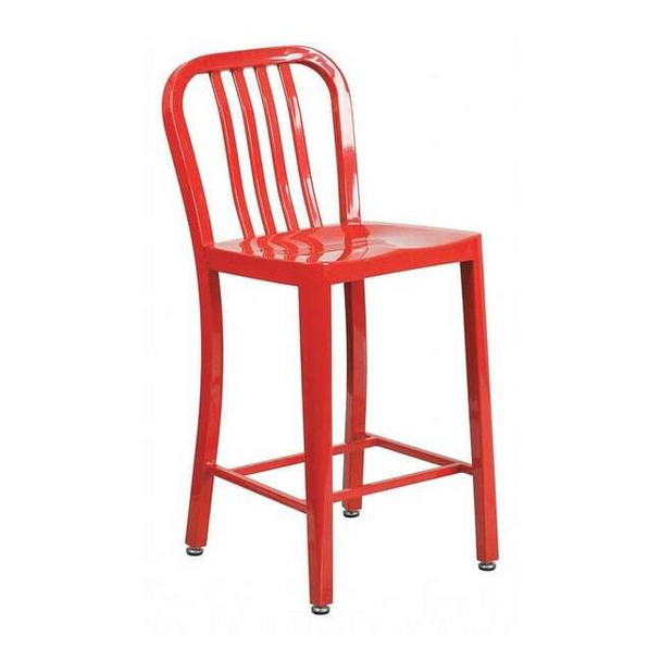 Flash Furniture 24" High Red Metal Counter Height Stool CH-61200-24-RED-GG
