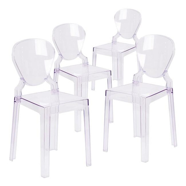 Ghost Chair with Tear Back in Transparent Crystal,PK4