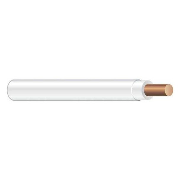 Southwire THHN Building Wire, Copper, 10 AWG, 1C, White, Solid, 500 ft 11596401