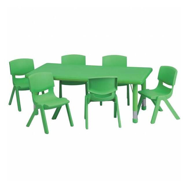 Rectangle Activity Table, Plastic, Steel, Green