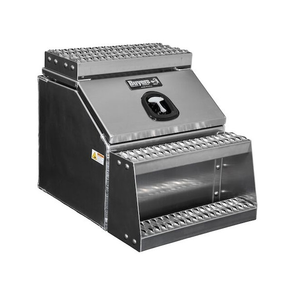 Heavy Duty Smooth Aluminum WideOpen Step Boxes for Semi Trucks - 22 Inch Width