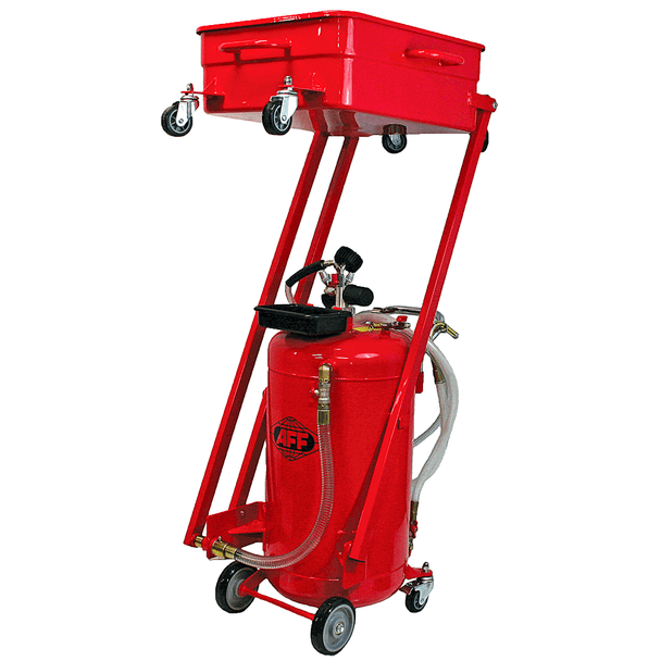 Cantilever Waste Oil Drain/Evacuator, 23.75 gal Steel Recovery Tank