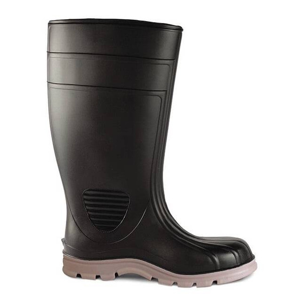 Men's Work Tuff Tall Rubber Boots, Plain Toe, 15" Height, Black, 5, PR