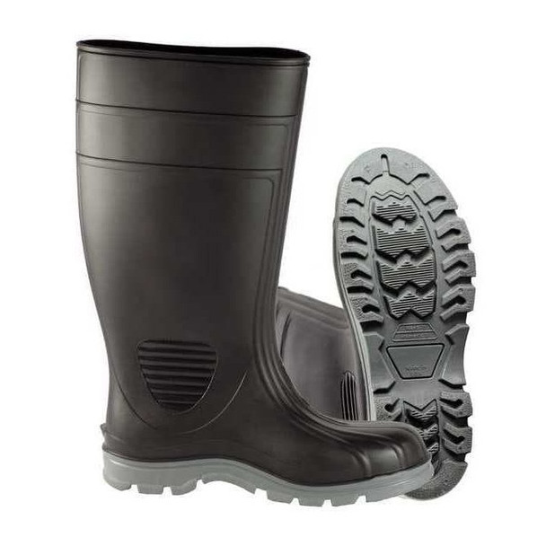 Men's Work Tuff Tall Rubber Boots, Steel Toe, 15" Height, Black, 4, PR