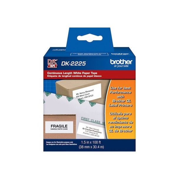 Brother Paper Label,White,1.5" x 100 ft. DK2225