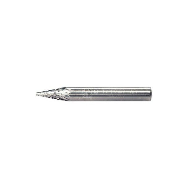 Carbide Bur - Cone (Pointed), DBL Cut - 1/4" x 1/2" x 1/4" Shank - SM-1