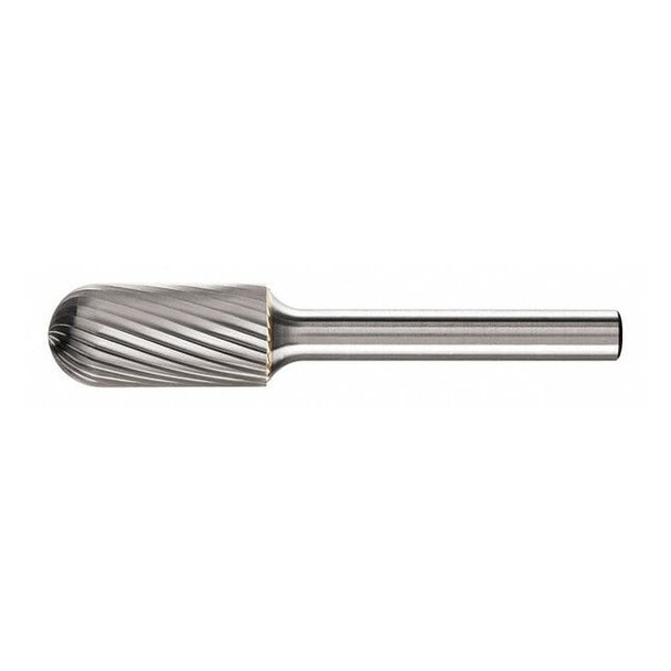 Carbide Bur - Cylind. (Radius End), SGL Cut - 1/2" x 1" x 1/4" Shank - SC-5