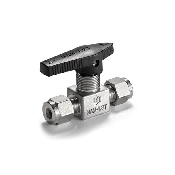 Ham-Let Manual 2-Way Ball Valve,Let-Lok,SS H-800M-SS-L-6MM
