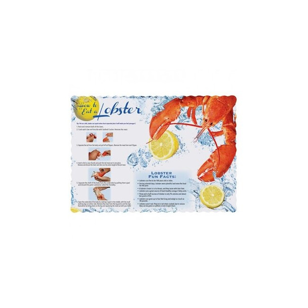 Hoffmaster 10" x 14" Scalloped Lobster Facts Paper Placemats,PK1000 311128