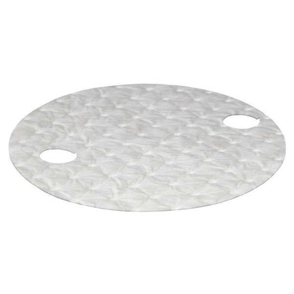 Oil-Dri Sorbent Pad, 22 in Dia., Oil, White, Polypropylene L90910