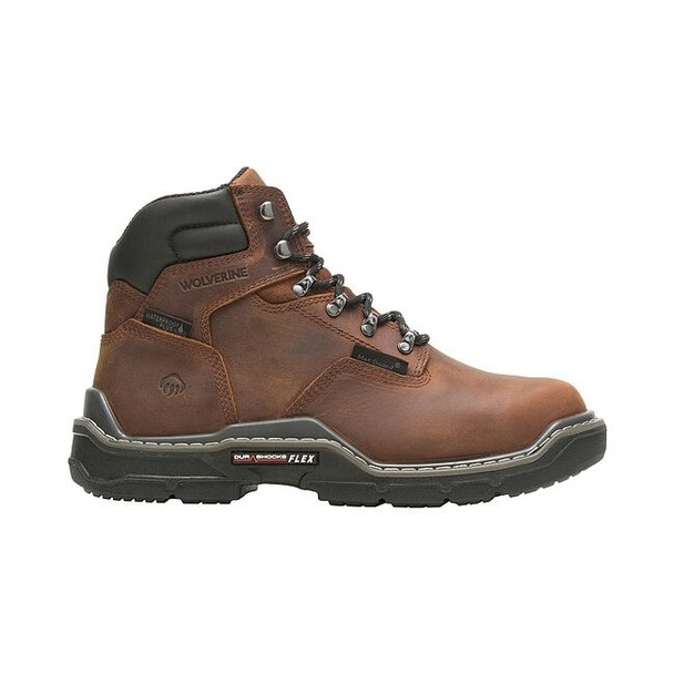 Men's 6-Inch Work Boot, 9 1/2, Carbon Fiber Toe, 6 in H, Brown, W211165