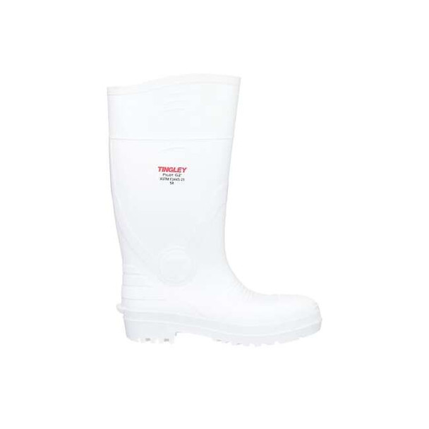 Unisex Pilot G2 Tall Rubber Boots, Plain Toe, 15 in Height, White, M15