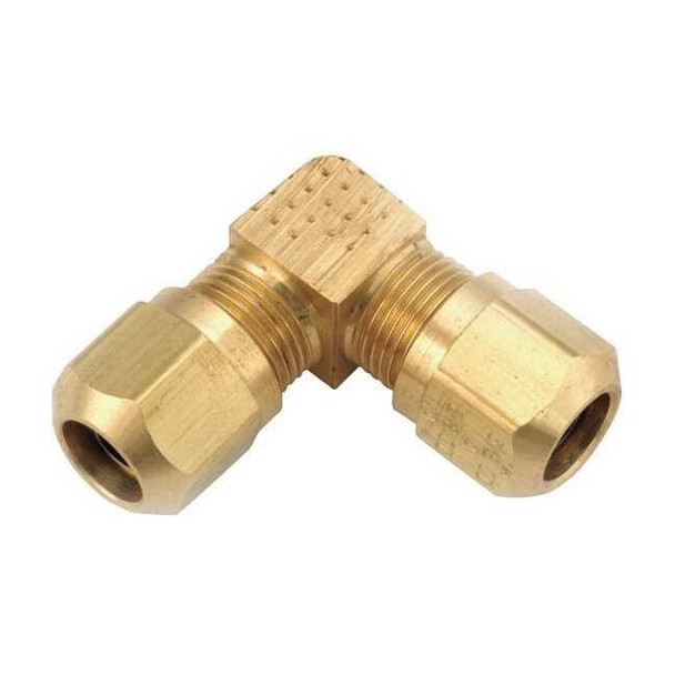 Anderson Metals Union Elbow, Compression, Brass, 3/8In Tube 1465X6