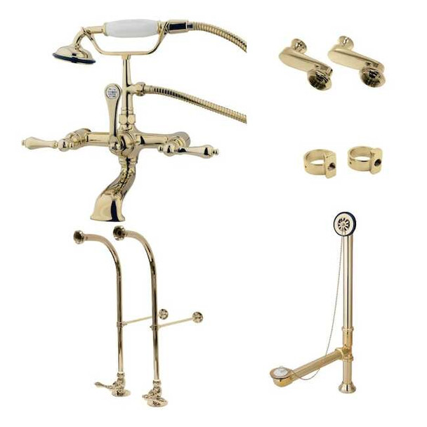 Clawfoot Tub Faucet Packages, Polished Brass, Freestanding