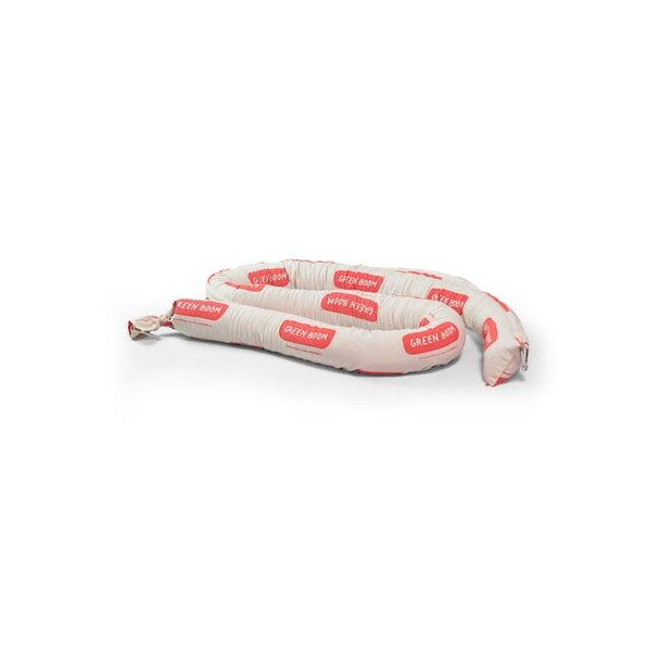 Green Boom Sorbent Boom, 24 gal, Oils, White B0510S