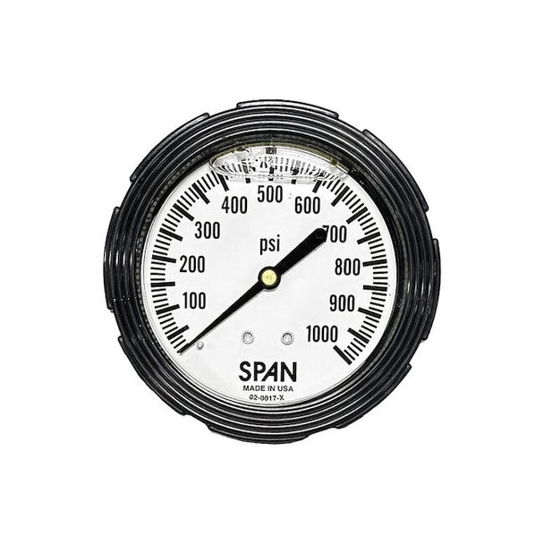 Industrial Pressure Gauge, 1/4 in NPT, Center Back Location